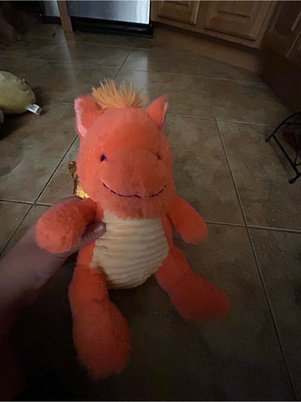 Jellycat Orange Dragon Plush with Cream Belly